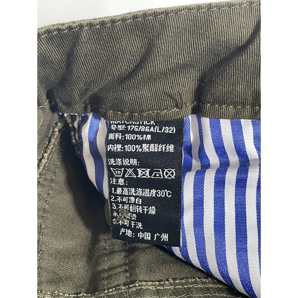 MATCHSTICK Match Men's Cargo Pants Dark Olive Army Green 30x31 8 Pockets - Picture 13 of 15